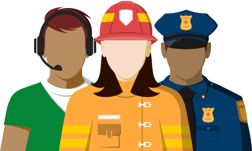 Illustration of three first responders